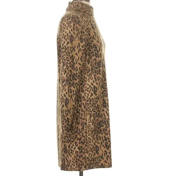Zara Chic Animal Print Long Sleeve Dress with Mock Turtleneck - Picture 3 of 12
